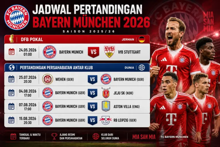 jadwal pertandingan bayern munchen