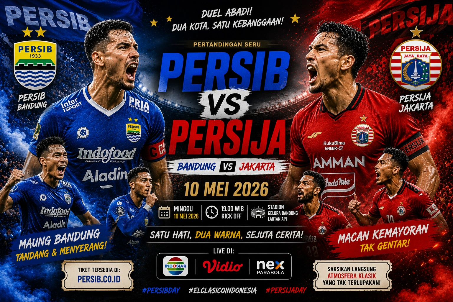 Prediksi Skor Persib Bandung vs Persija Jakarta 10 Mei 2026