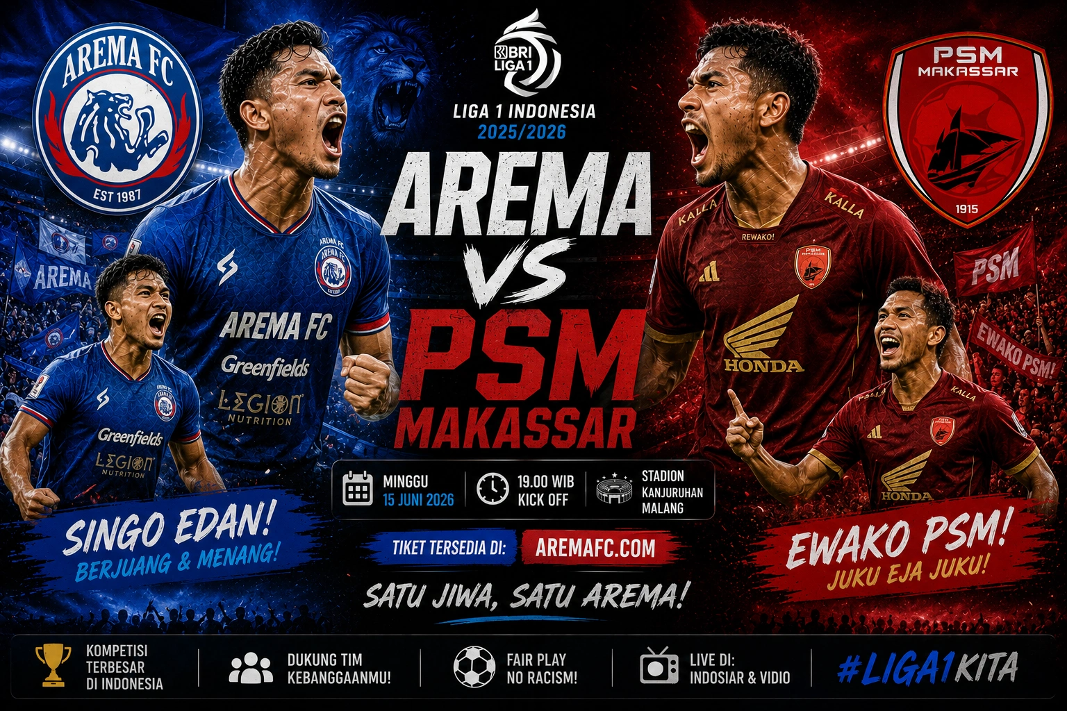 Prediksi Skor Arema vs PSM Makassar Hari Ini